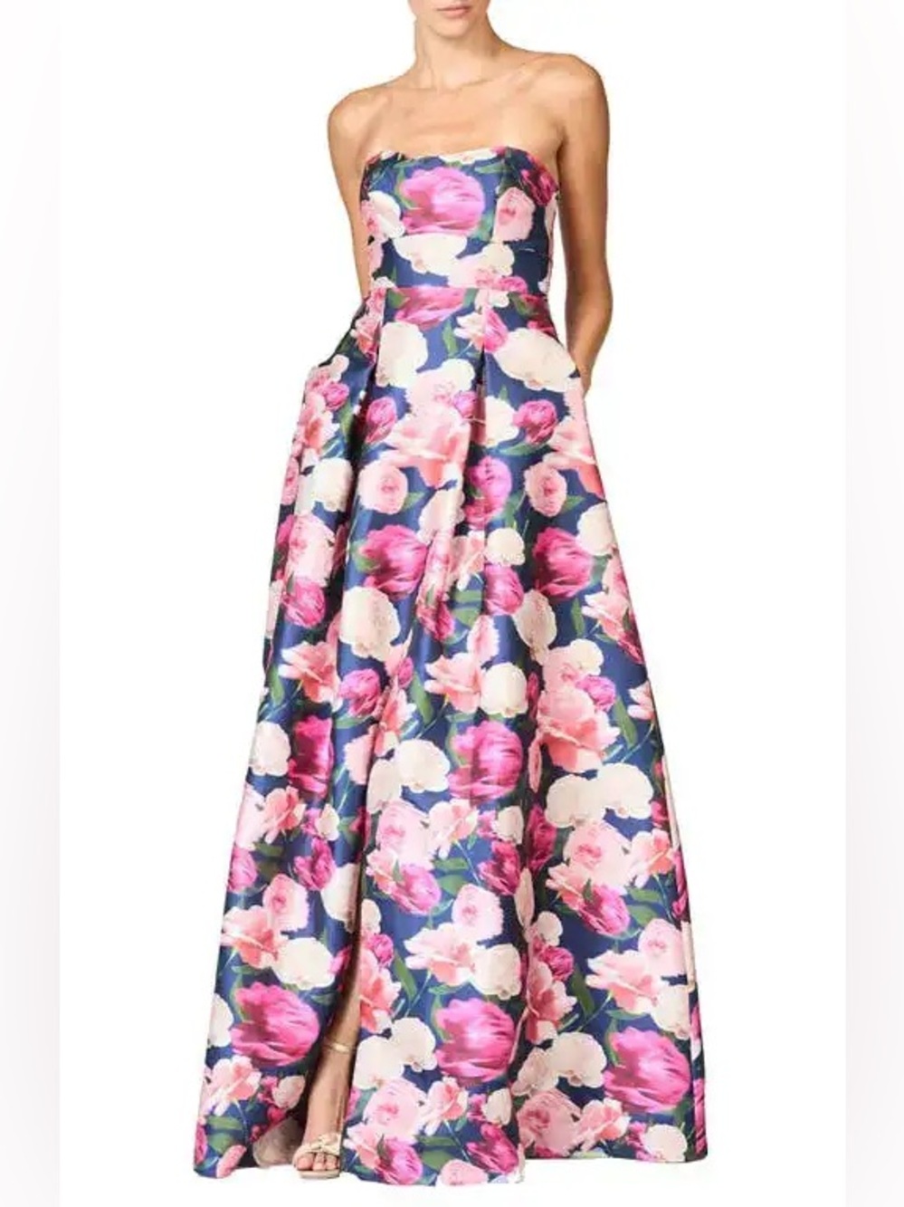 SACHIN & BABI Giovanna Floral Strapless Gown